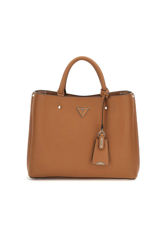 GUESS Meridian Borsa Girlfriend Satchel Donna Cognac Marrone BG877806 - Sandrini Calzature e Abbigliamento