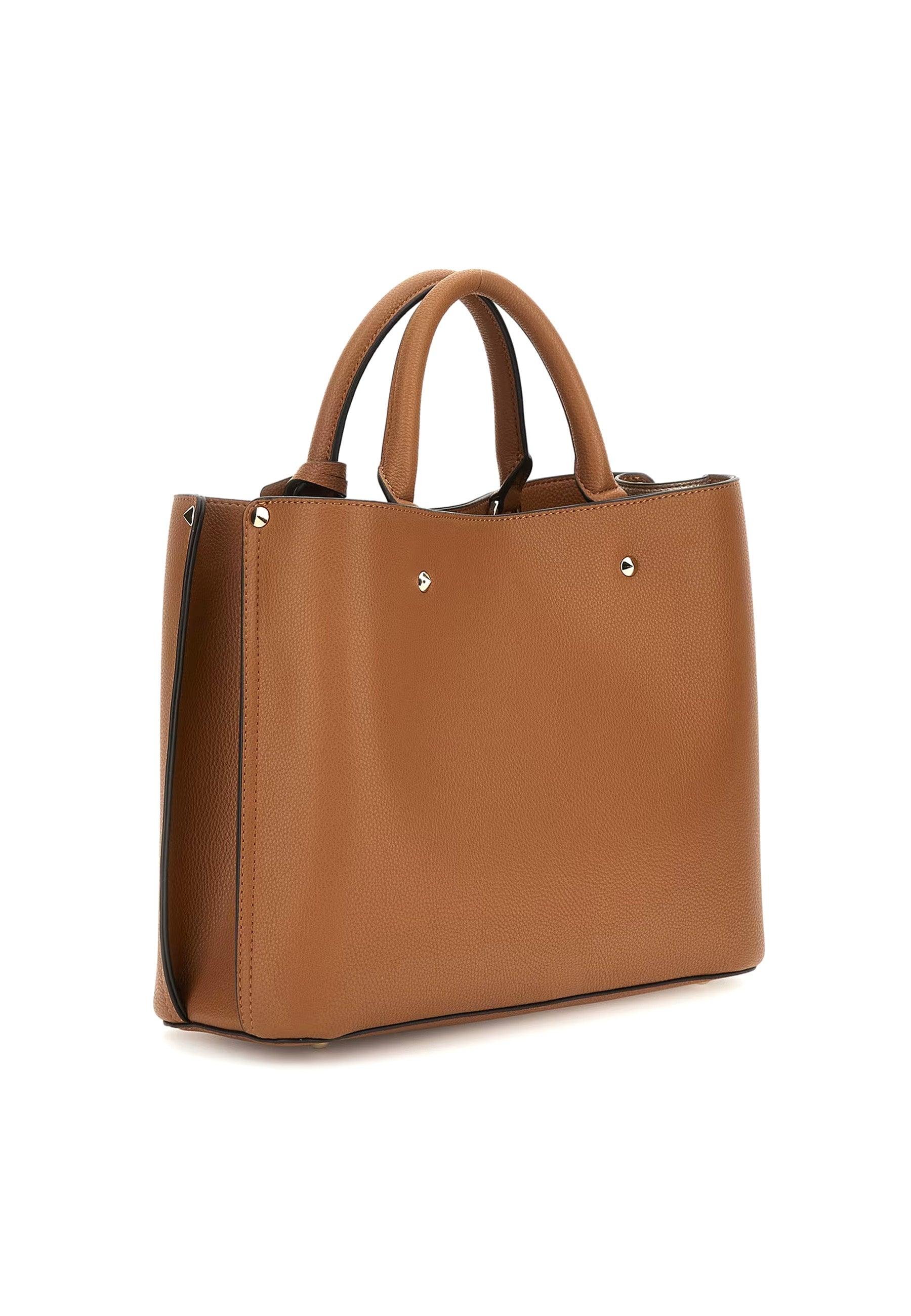 GUESS Meridian Borsa Girlfriend Satchel Donna Cognac Marrone BG877806 - Sandrini Calzature e Abbigliamento