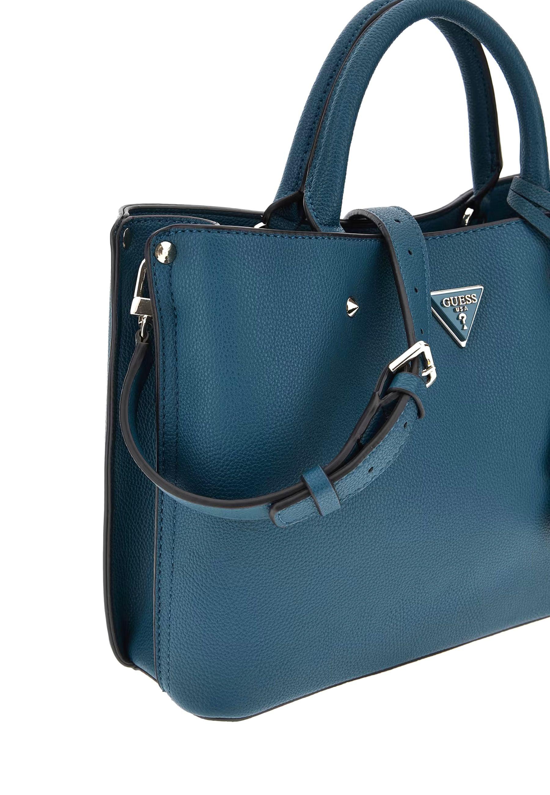 GUESS Meridian Borsa Girlfriend Satchel Teal Blu BG877806 - Sandrini Calzature e Abbigliamento