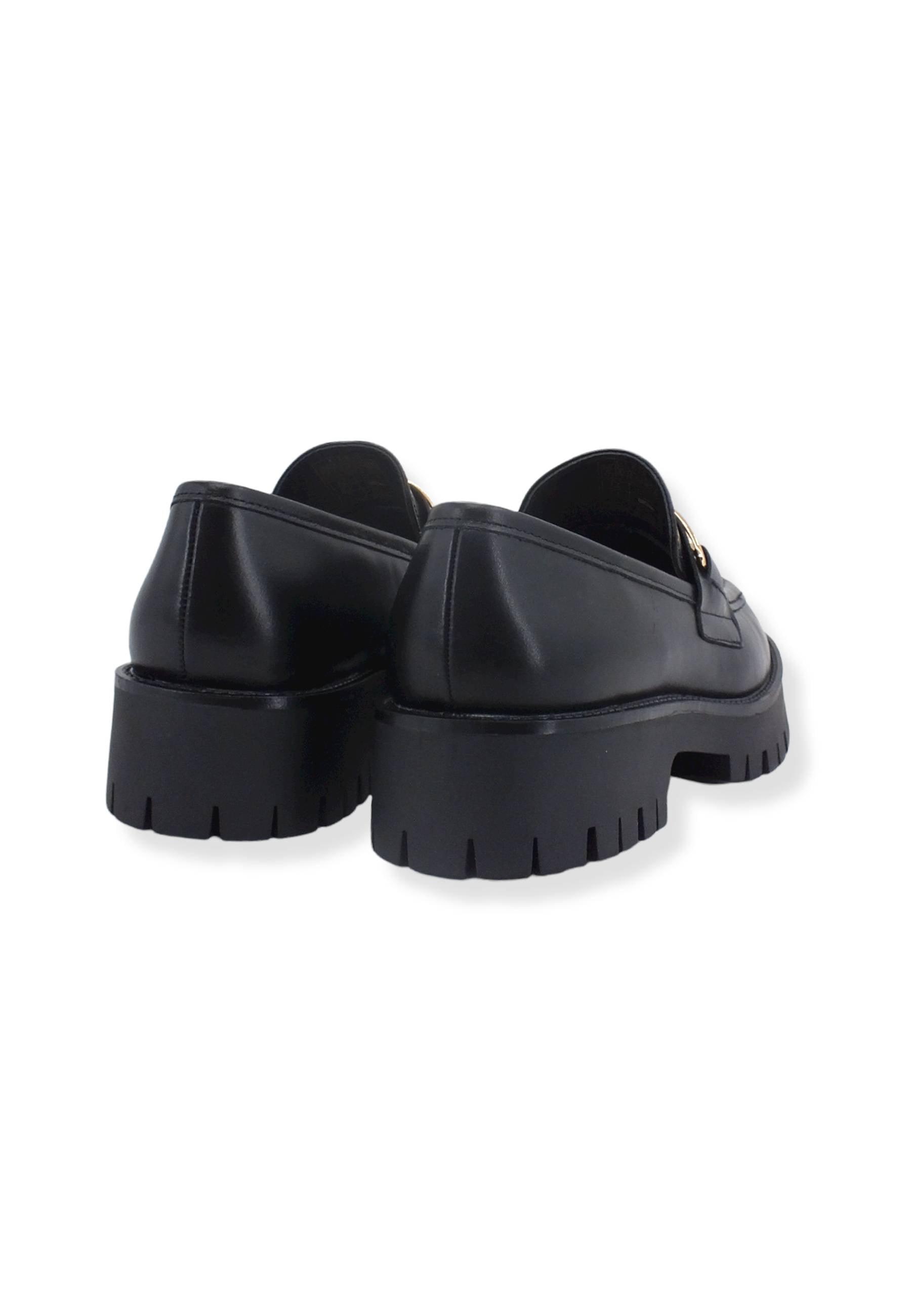 GUESS Mocassino Abrasivato Logo Gold Donna Black FL7ILRLEA14 - Sandrini Calzature e Abbigliamento