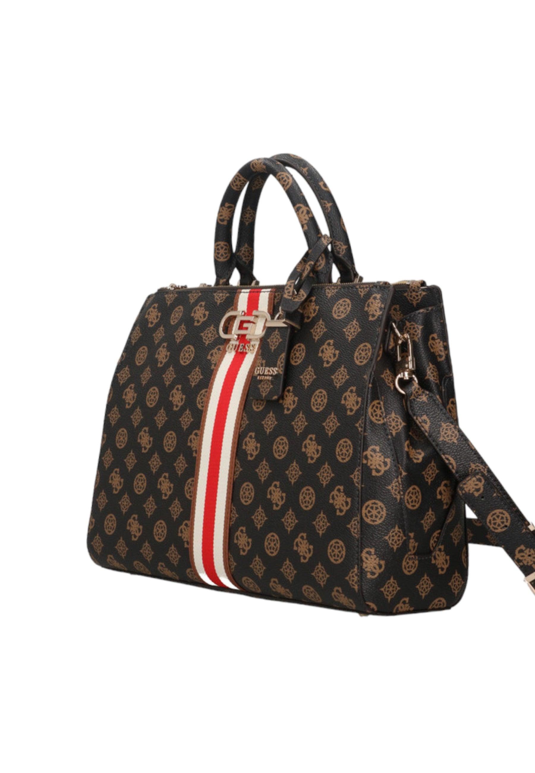 GUESS Nelka Borsa Satchel Donna Mocha Logo PG930707 - Sandrini Calzature e Abbigliamento