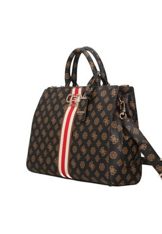 GUESS Nelka Borsa Satchel Donna Mocha Logo PG930707 - Sandrini Calzature e Abbigliamento