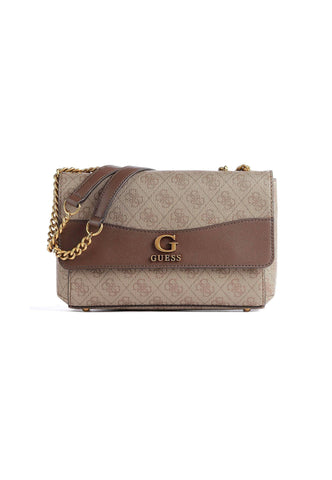 GUESS Nell Borsa Tracolla Crossbody Latte Logo Brown SB873521 - Sandrini Calzature e Abbigliamento