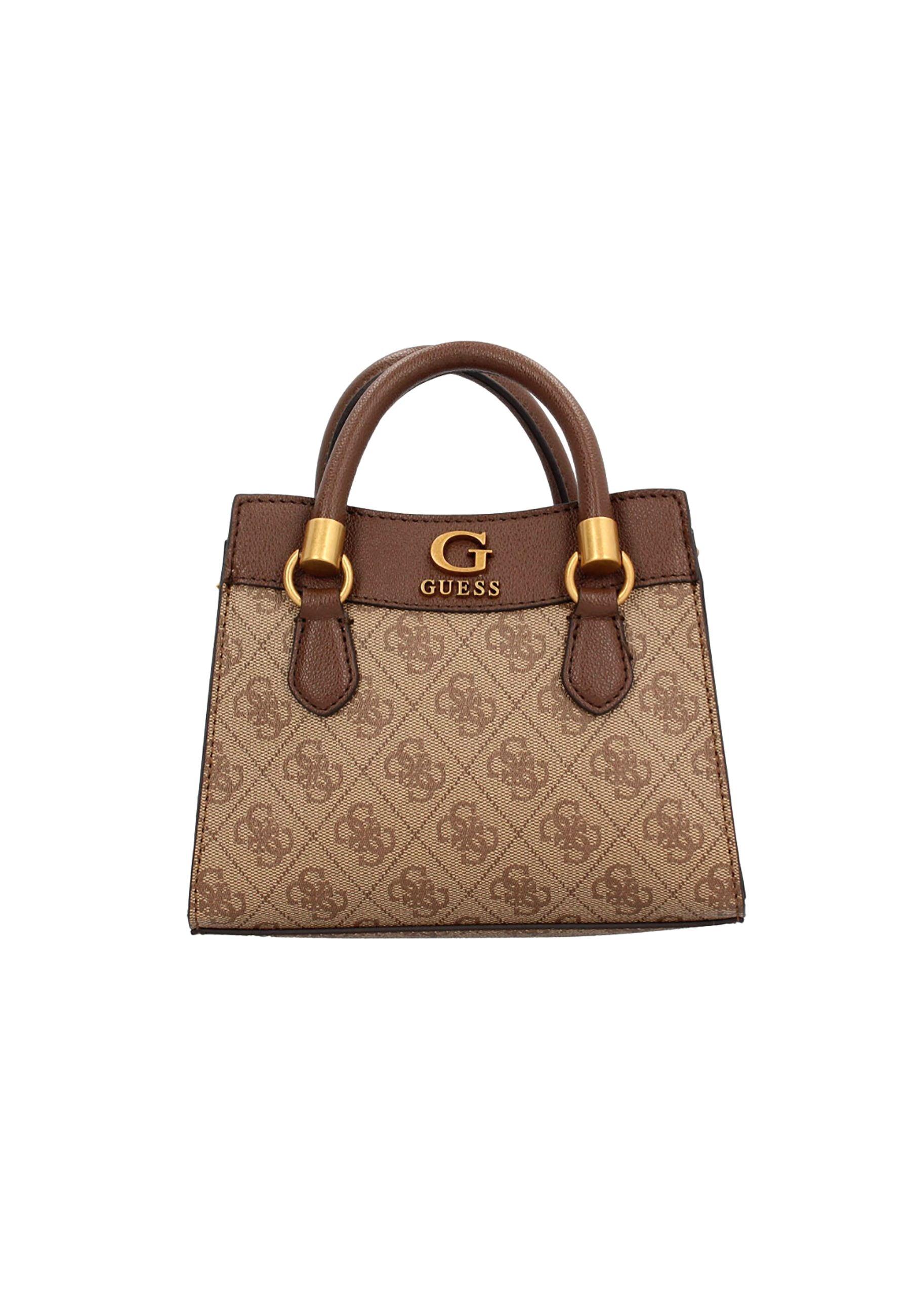 GUESS Nell Logo Borsa Satchel Mini Latte Logo Brown SB873576 - Sandrini Calzature e Abbigliamento