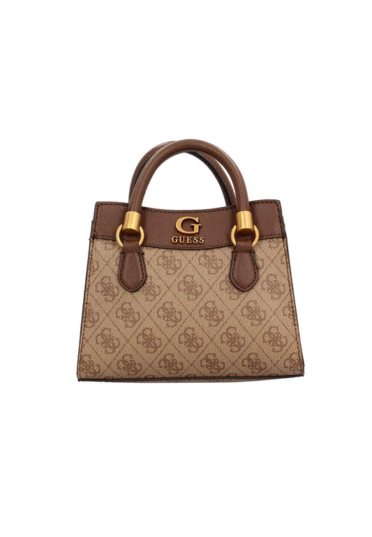 GUESS Nell Logo Borsa Satchel Mini Latte Logo Brown SB873576 - Sandrini Calzature e Abbigliamento