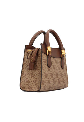GUESS Nell Logo Borsa Satchel Mini Latte Logo Brown SB873576 - Sandrini Calzature e Abbigliamento