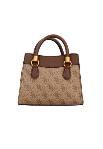 GUESS Nell Logo Borsa Satchel Mini Latte Logo Brown SB873576 - Sandrini Calzature e Abbigliamento