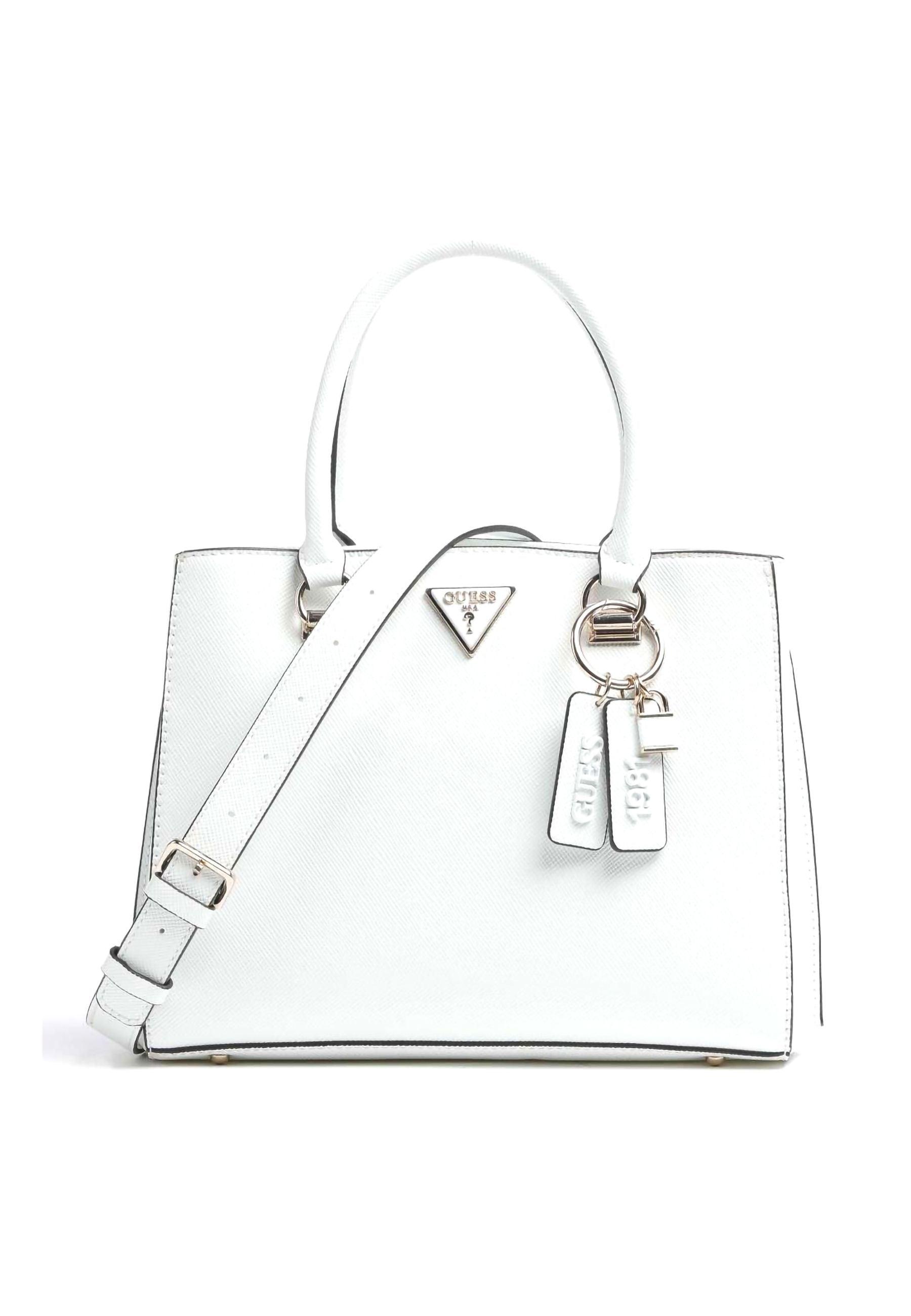 GUESS Noelle Borsa Satchel Girlfriend White ZG787906 - Sandrini Calzature e Abbigliamento