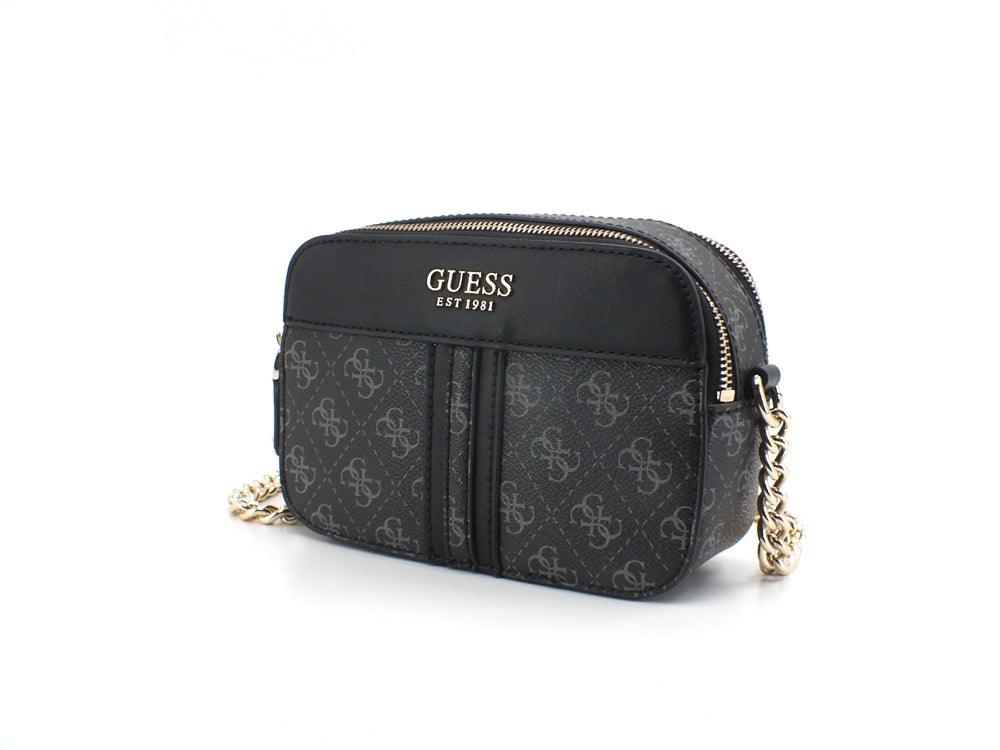 GUESS Noelle Crossbody Camera Double Zip Coal Multi KG787914 - Sandrini Calzature e Abbigliamento