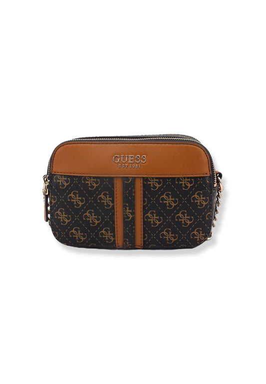 GUESS Noelle Crossbody Camera Loghi Borsa Tracolla Donna Brown Cognac KG787914 - Sandrini Calzature e Abbigliamento