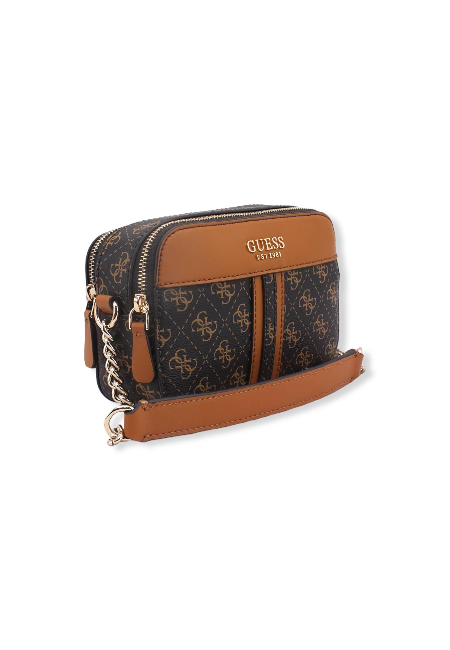 GUESS Noelle Crossbody Camera Loghi Borsa Tracolla Donna Brown Cognac KG787914 - Sandrini Calzature e Abbigliamento