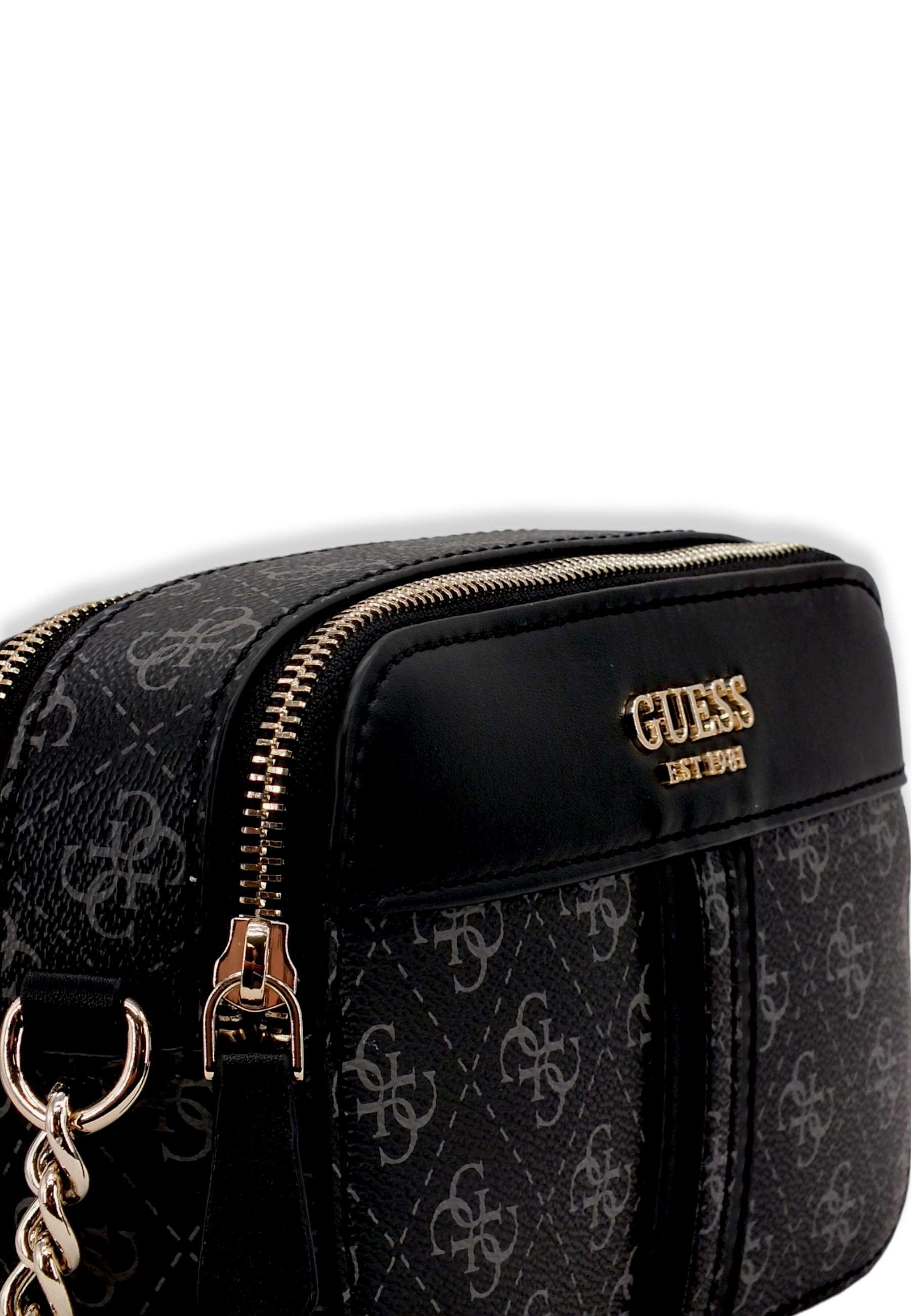 GUESS Noelle Crossbody Camera Loghi Borsa Tracolla Donna Grigio Coal Multi KG787914 - Sandrini Calzature e Abbigliamento