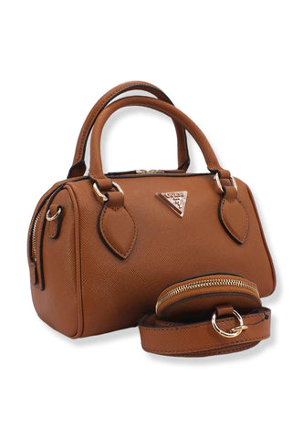 GUESS Noelle Satchel Borsa Tracolla Donna Marrone Light Cognac ZG787905 - Sandrini Calzature e Abbigliamento