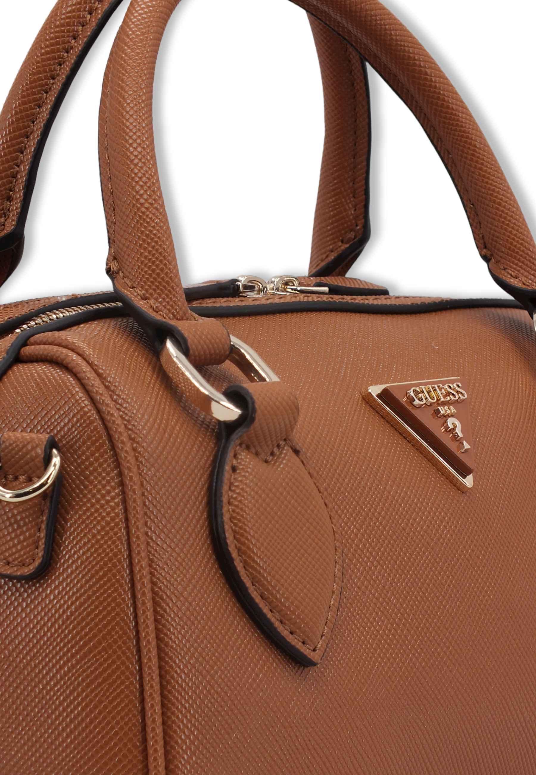 GUESS Noelle Satchel Borsa Tracolla Donna Marrone Light Cognac ZG787905 - Sandrini Calzature e Abbigliamento