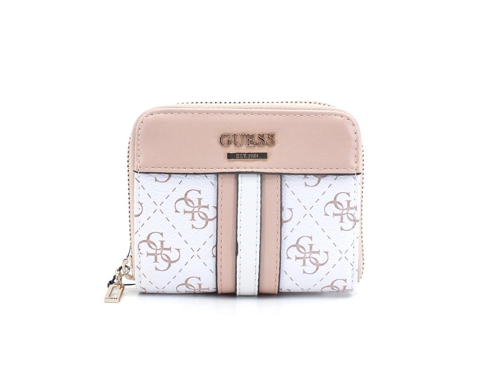 GUESS Noelle SLG Portafoglio Small Zip White Multi KG787937 - Sandrini Calzature e Abbigliamento