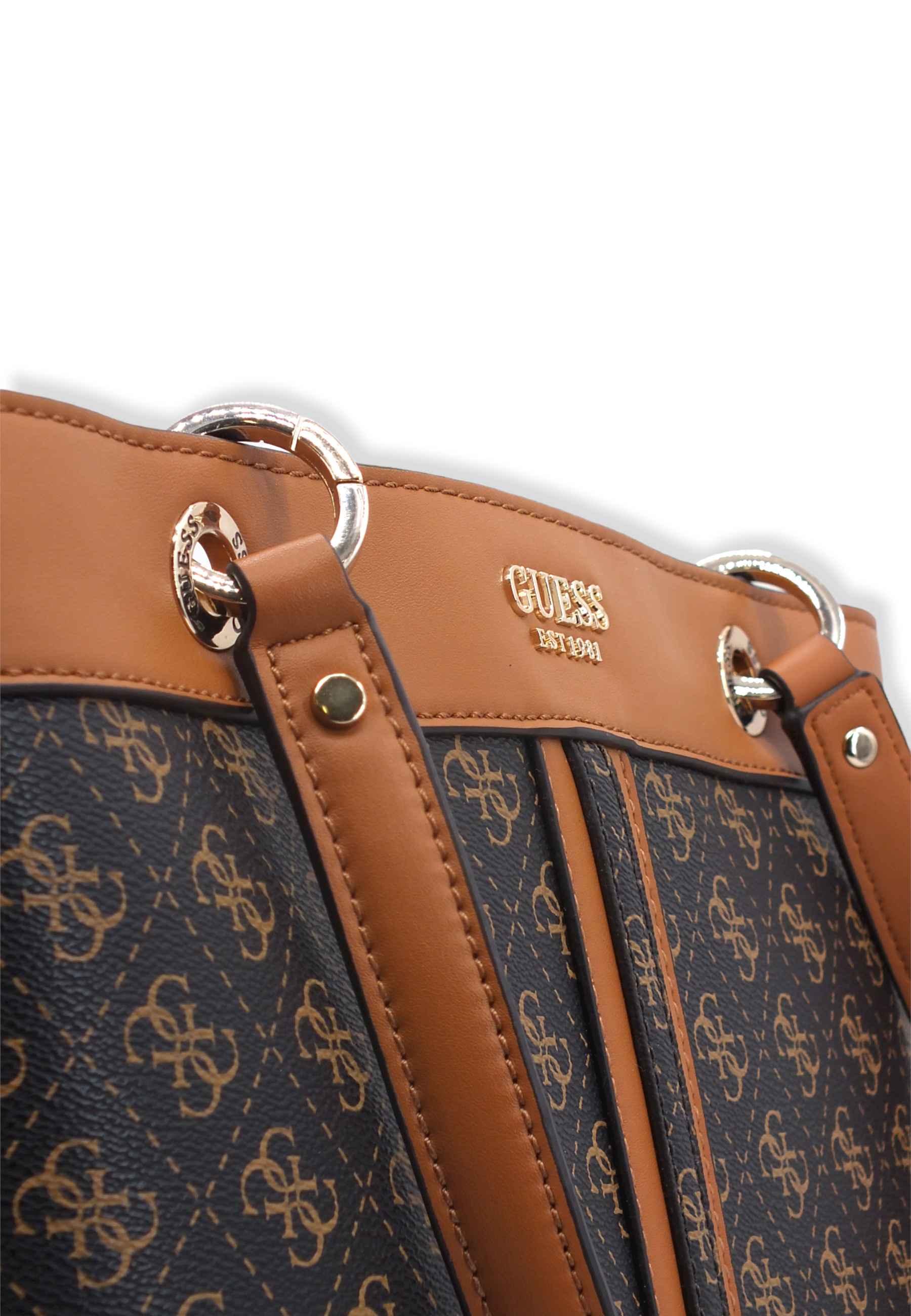 GUESS Noelle Tote Elite Borsa Donna Brown Cognac KG787923 - Sandrini Calzature e Abbigliamento