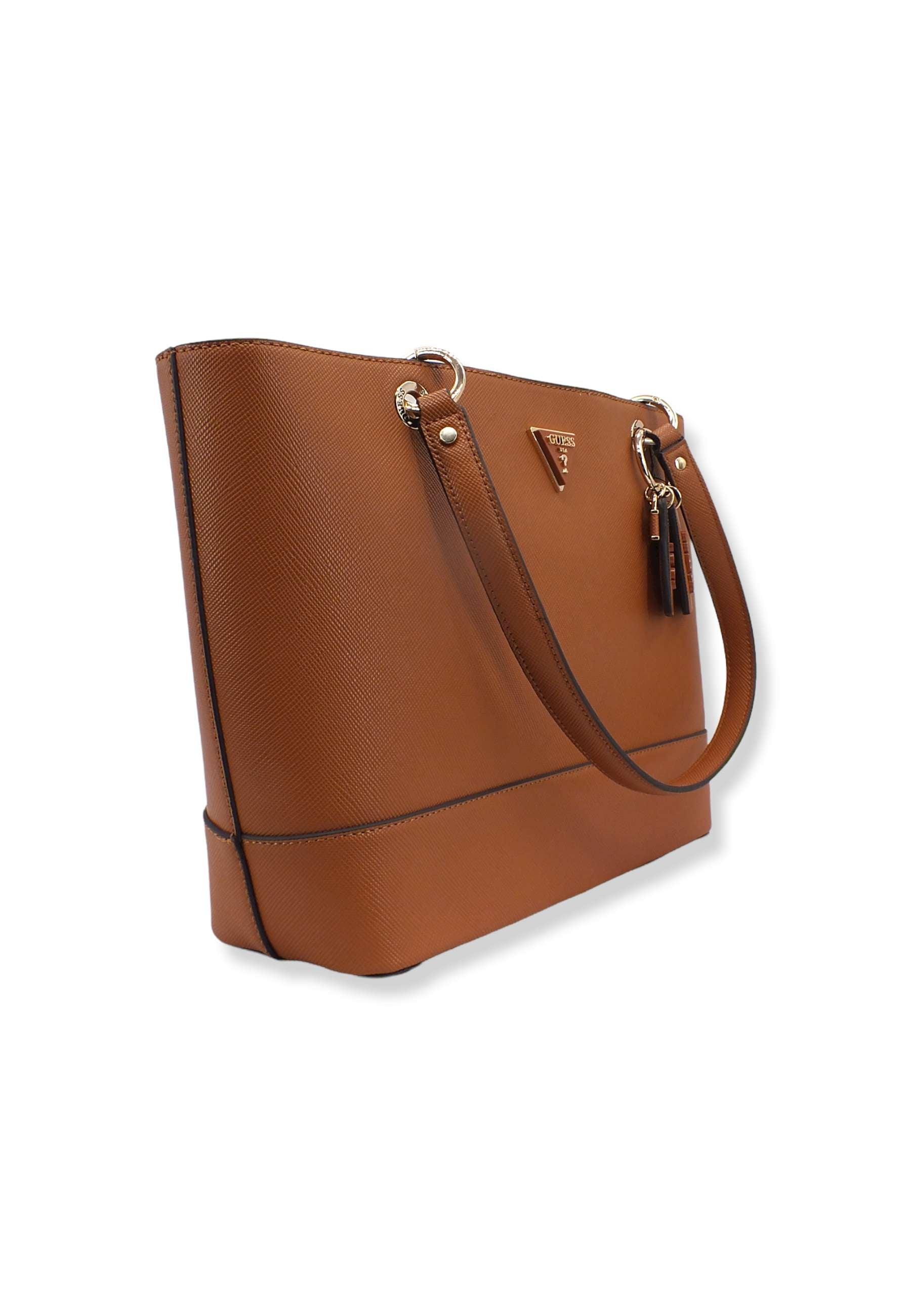 GUESS Noelle Tote Elite Borsa Donna Marrone Light Cognac ZG787923 - Sandrini Calzature e Abbigliamento
