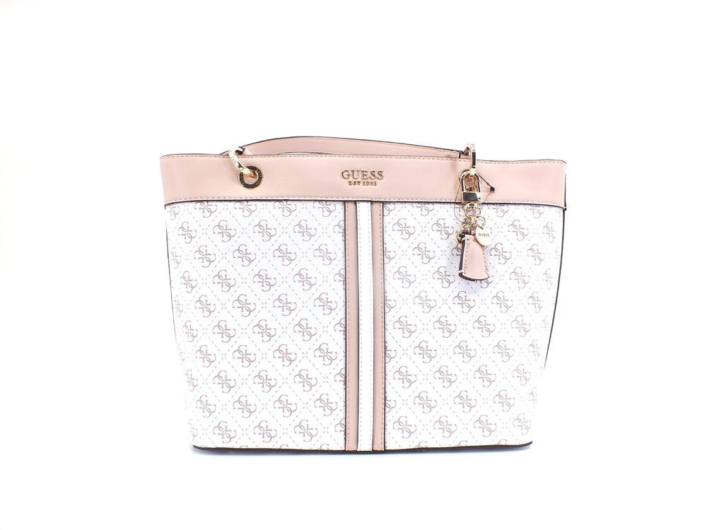 GUESS Noelle Tote Elite Borsa Loghi Printed White Multi KG787923 - Sandrini Calzature e Abbigliamento