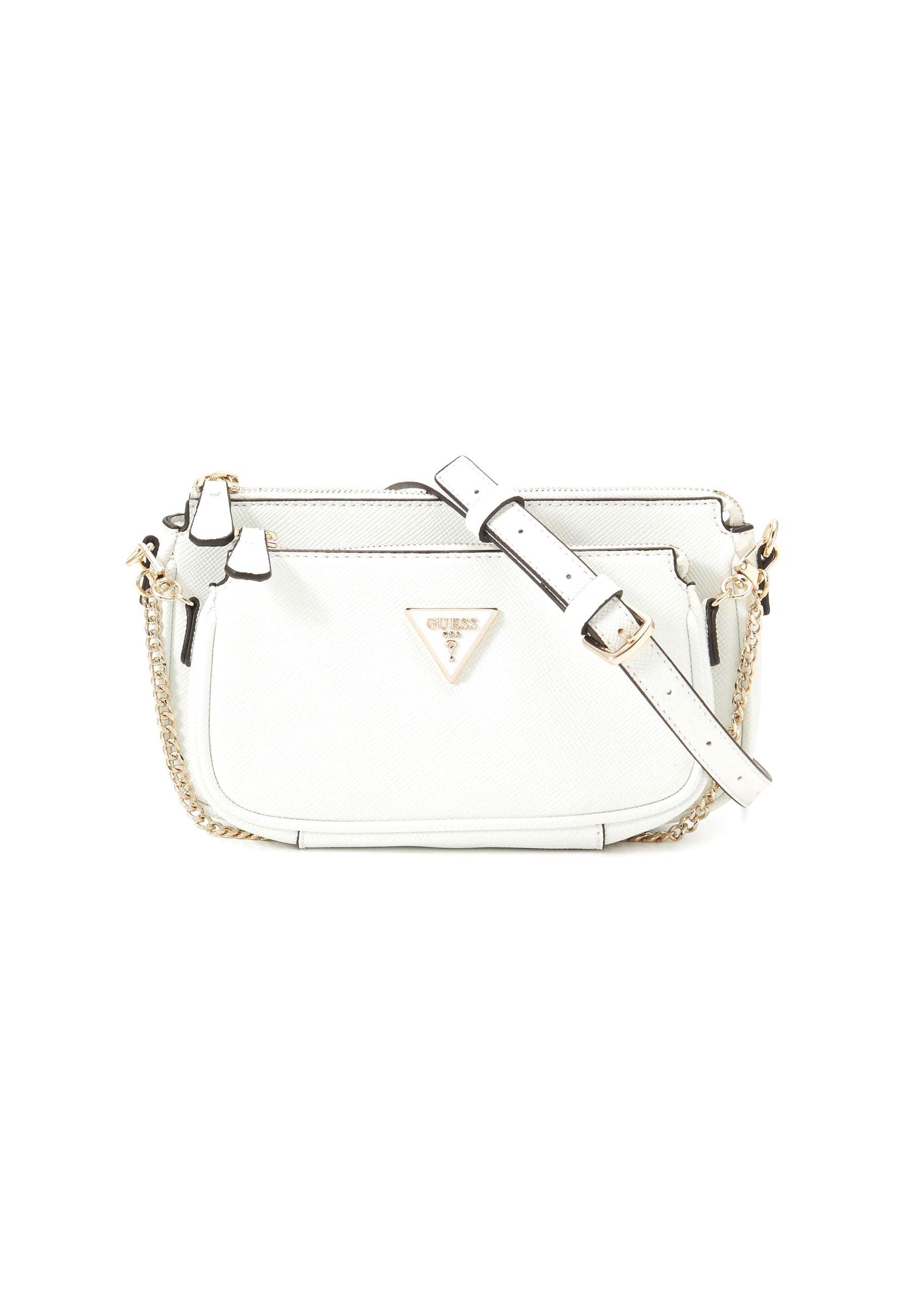 GUESS Noelle Tracolla Crossbody Double Pouch White ZG787971 - Sandrini Calzature e Abbigliamento