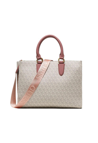 GUESS Rainee Small Tote Borsa Ivory Logo Rose SA900322 - Sandrini Calzature e Abbigliamento