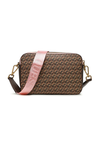 GUESS Rainee Tracolla Camera Bag Brown Logo Rose SA900314 - Sandrini Calzature e Abbigliamento