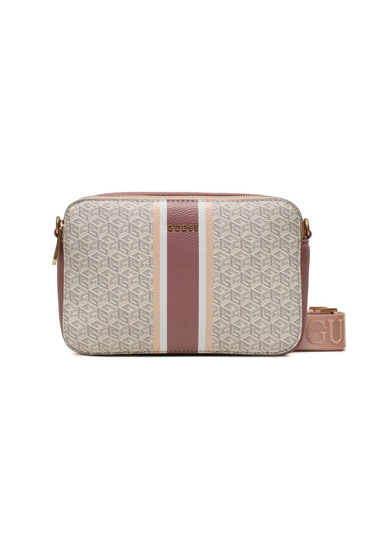 GUESS Rainee Tracolla Camera Bag Ivory Logo Rose SA900314 - Sandrini Calzature e Abbigliamento