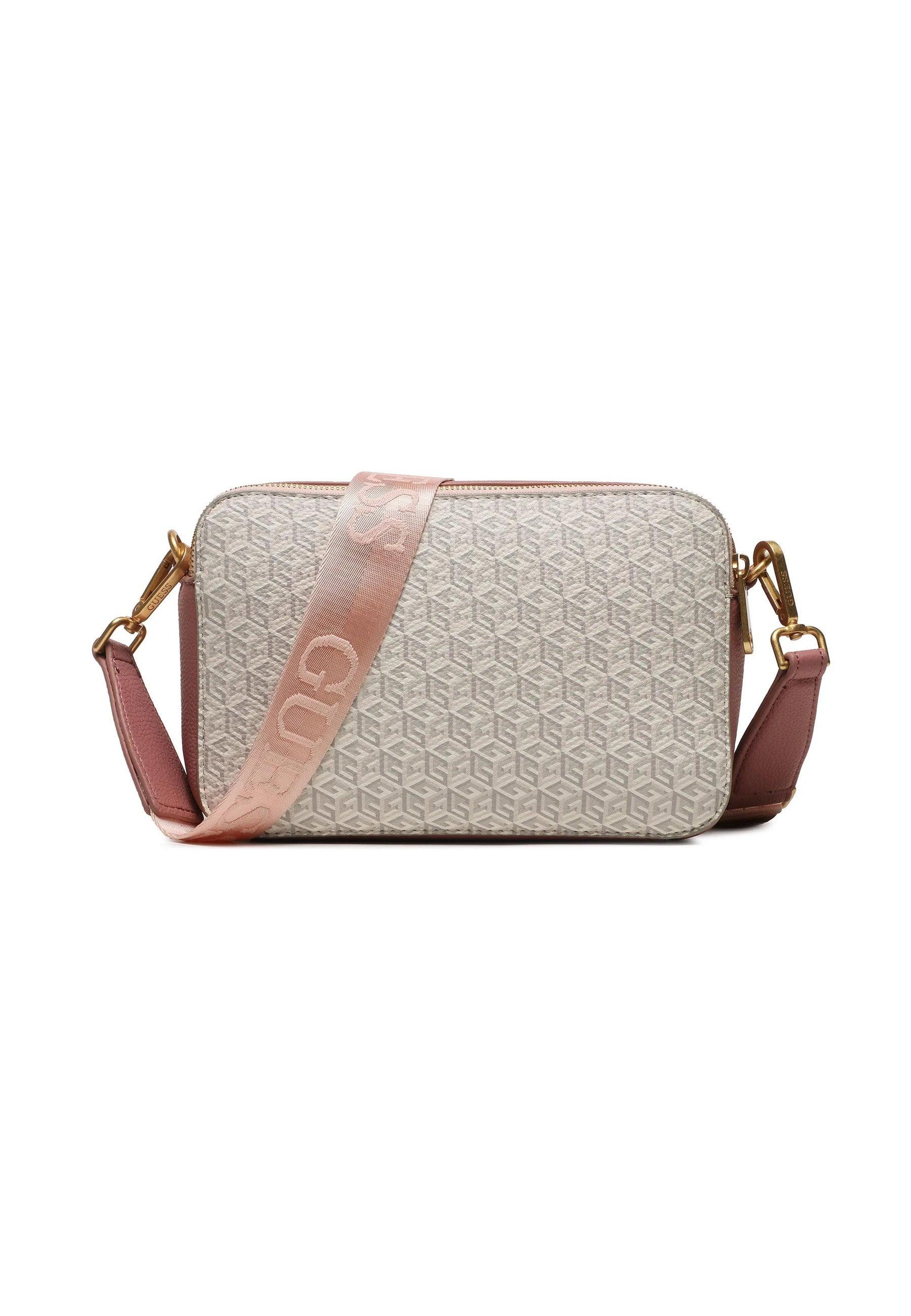 GUESS Rainee Tracolla Camera Bag Ivory Logo Rose SA900314 - Sandrini Calzature e Abbigliamento