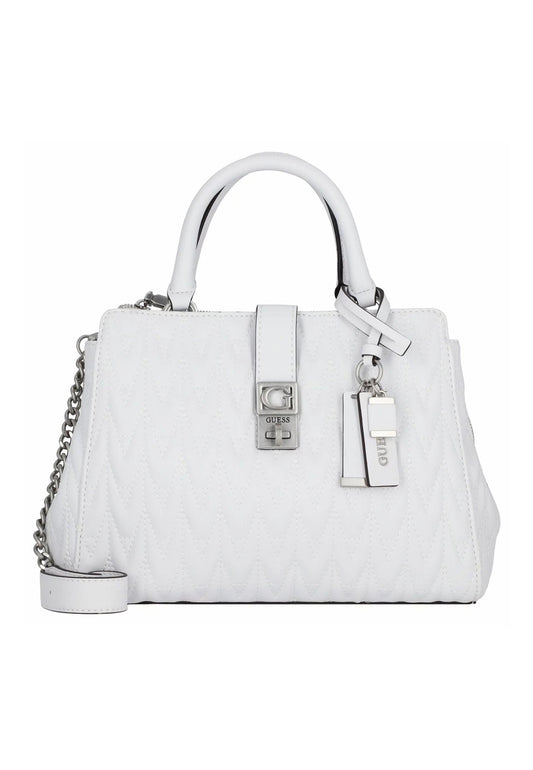 GUESS Regilla Borsa Satchel Girlfriend White QO876206 - Sandrini Calzature e Abbigliamento