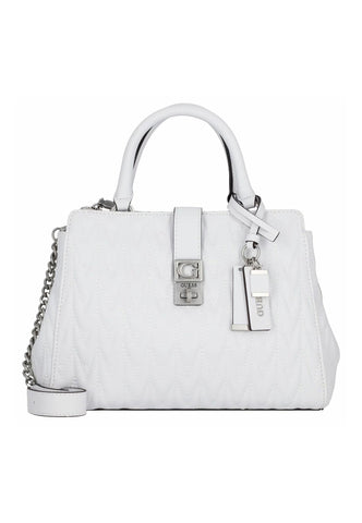 GUESS Regilla Borsa Satchel Girlfriend White QO876206 - Sandrini Calzature e Abbigliamento