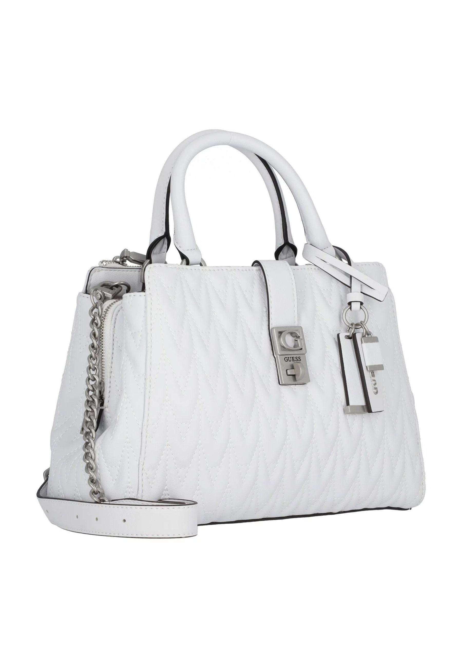 GUESS Regilla Borsa Satchel Girlfriend White QO876206 - Sandrini Calzature e Abbigliamento
