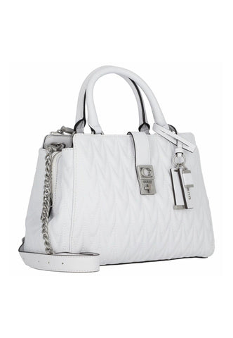 GUESS Regilla Borsa Satchel Girlfriend White QO876206 - Sandrini Calzature e Abbigliamento