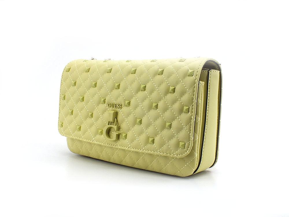GUESS Rue Rose Borsa Crossbody Flap Giallo Light Lime QP848721 - Sandrini Calzature e Abbigliamento