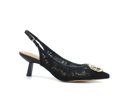 GUESS Sandalo Sling Pizzo Logo Black FL5RAHLAC05 - Sandrini Calzature e Abbigliamento