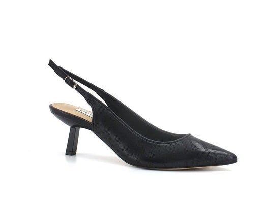 GUESS Sandalo Sling Tacco Loghi Black FL5RHIELE05 - Sandrini Calzature e Abbigliamento