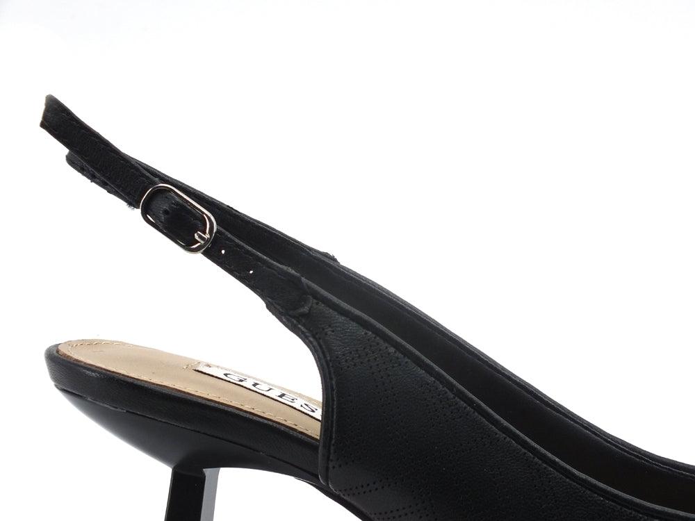 GUESS Sandalo Sling Tacco Loghi Black FL5RHIELE05 - Sandrini Calzature e Abbigliamento