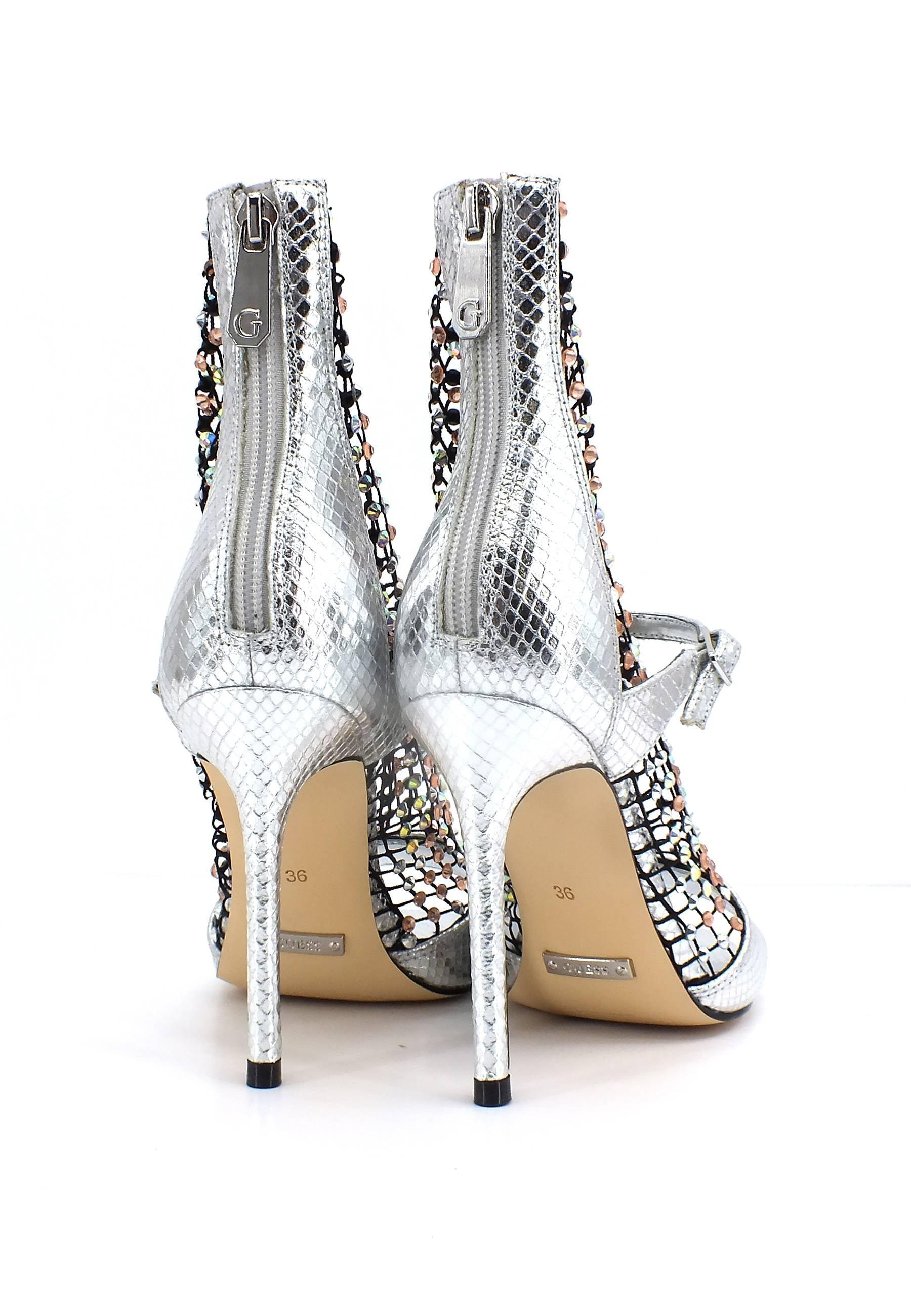 GUESS Sandalo Strass Donna Silver FL5DYNFAP10 - Sandrini Calzature e Abbigliamento