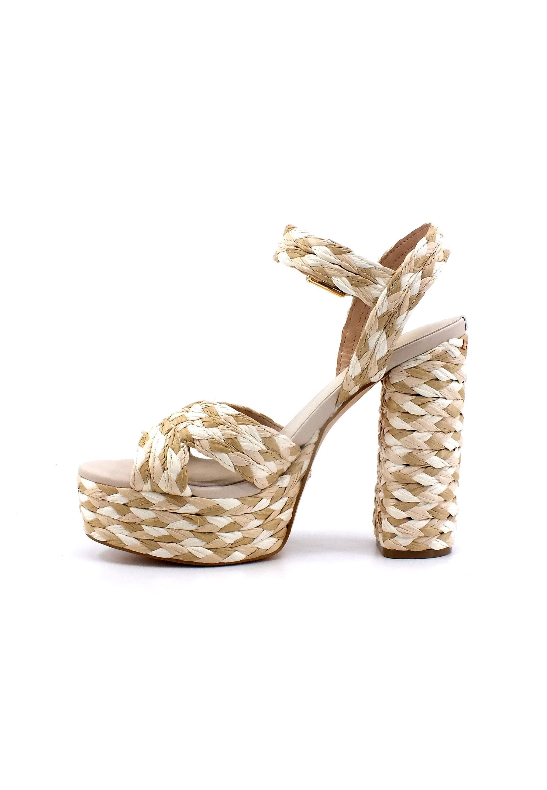 GUESS Sandalo Tacco Alto Intreccio Donna Tan FL6GBNELE03 - Sandrini Calzature e Abbigliamento