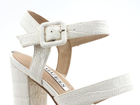 GUESS Sandalo Tacco Alto Stampa Cocco Cream FL6MLDPEL03 - Sandrini Calzature e Abbigliamento
