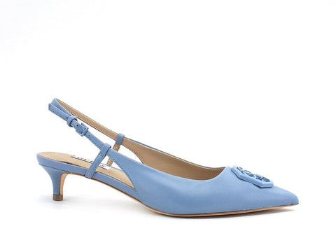 GUESS Sandalo Tacco Basso Punta Logo Blue FL5JESLEA05 - Sandrini Calzature e Abbigliamento