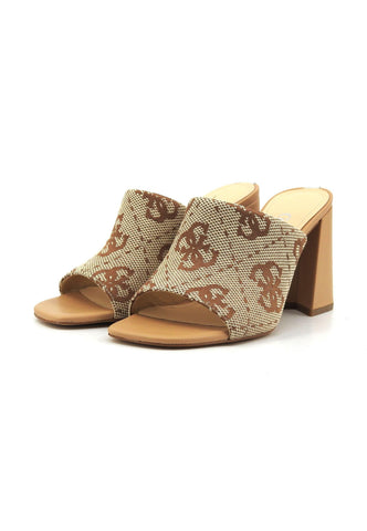 GUESS Sandalo Tacco Donna Beige Brown FLJKE2FAL03 - Sandrini Calzature e Abbigliamento