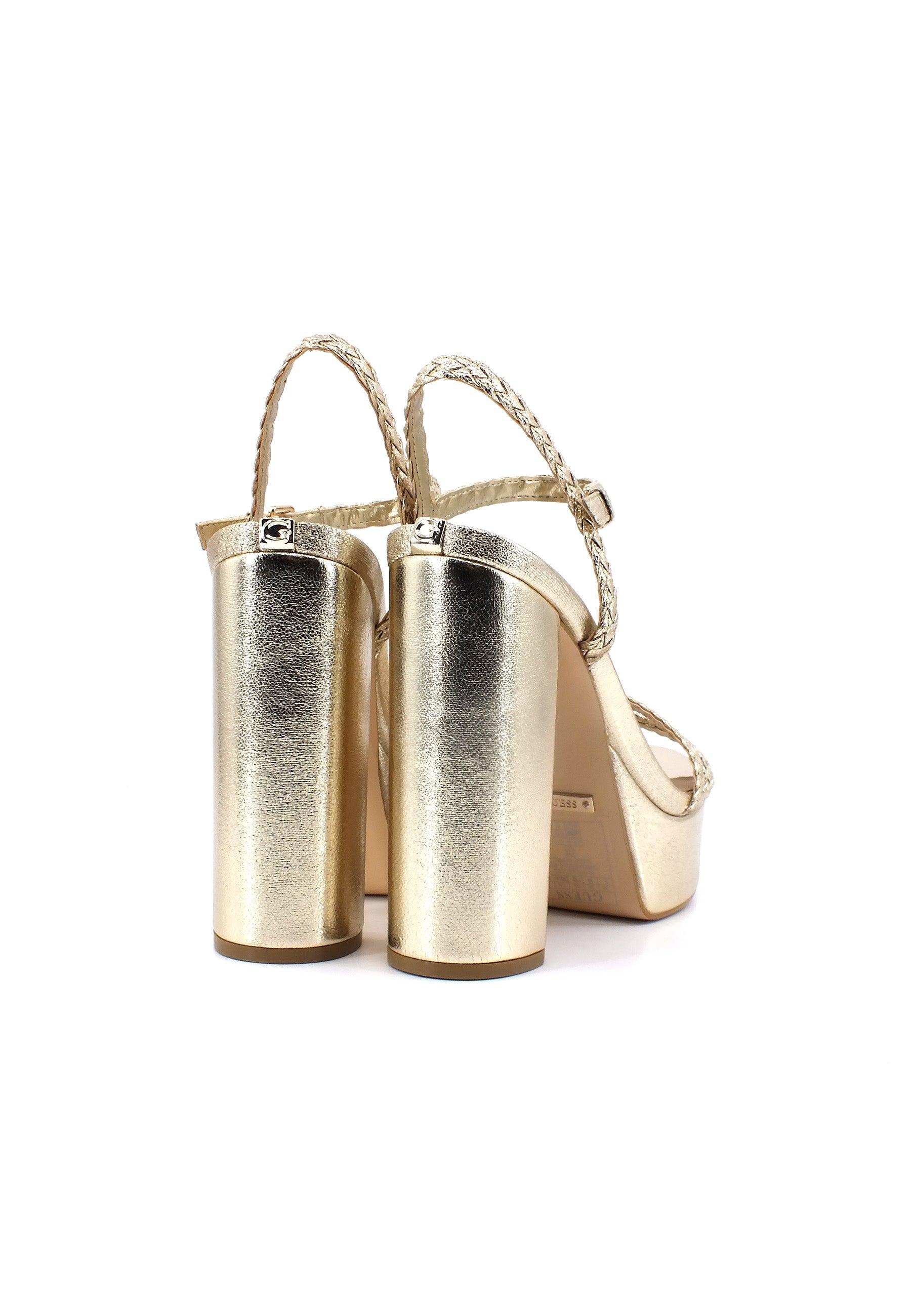 GUESS Sandalo Tacco Donna Gold FL6GLLELE03 - Sandrini Calzature e Abbigliamento