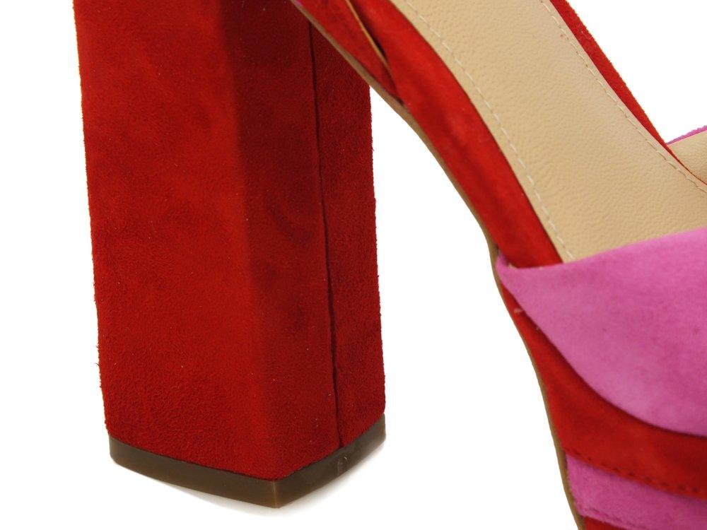 GUESS Sandalo Tacco Red Pink FLFAN1SUE03 - Sandrini Calzature e Abbigliamento