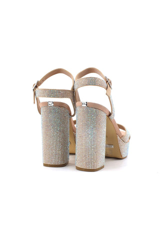 GUESS Sandalo Tacco Strass Donna Nude FL6ZLEESU03 - Sandrini Calzature e Abbigliamento