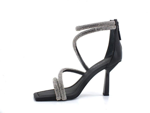 GUESS Sandalo Tacco Strass Nero Black FL6LNCLEA03 - Sandrini Calzature e Abbigliamento