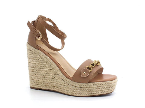 GUESS Sandalo Zeppa Suola Corda Brown Sand FL6WENLEA03 - Sandrini Calzature e Abbigliamento