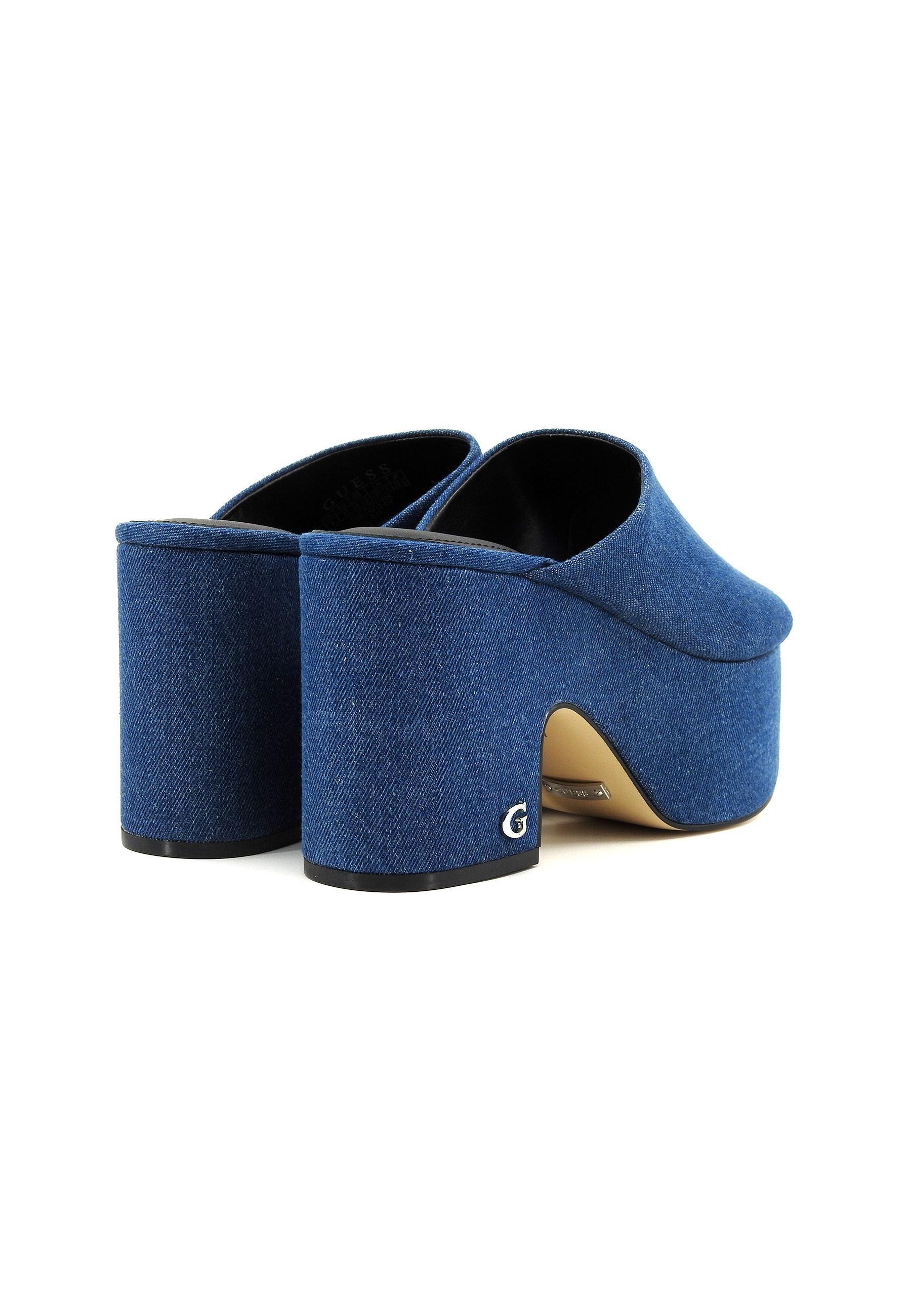 GUESS Sandalo Zoccolo Donna Blue FLJYA2DEN04 - Sandrini Calzature e Abbigliamento