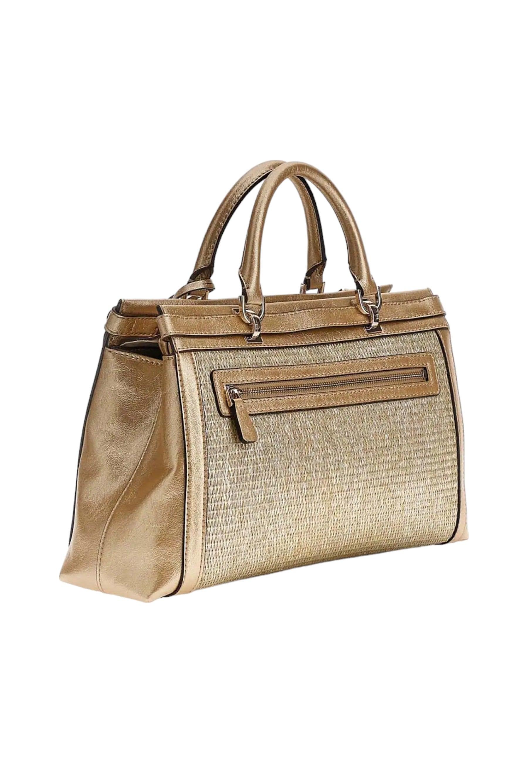 GUESS Sestri Luxury Satchel Borsa Donna Gold WG898506 - Sandrini Calzature e Abbigliamento