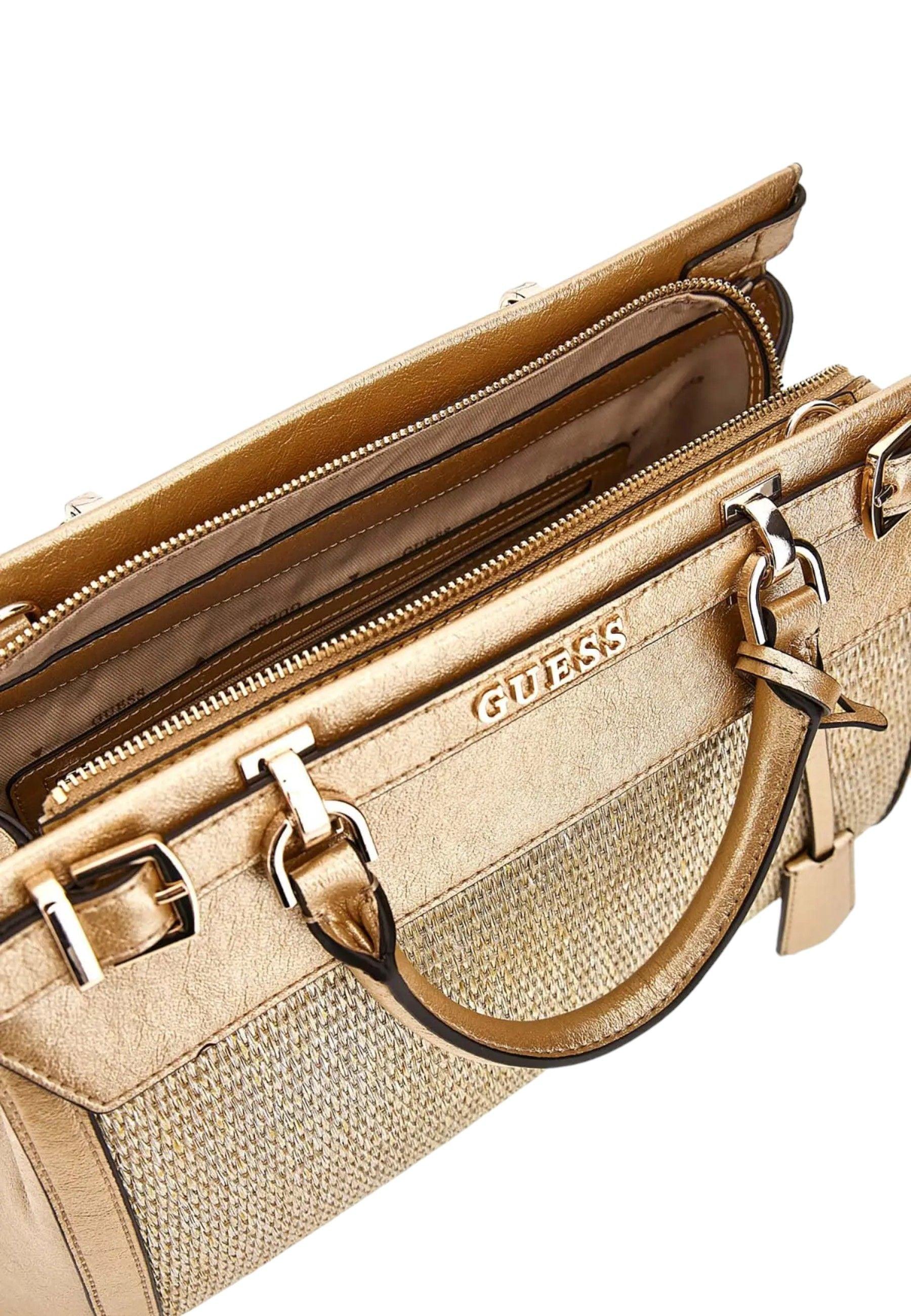 GUESS Sestri Luxury Satchel Borsa Donna Gold WG898506 - Sandrini Calzature e Abbigliamento