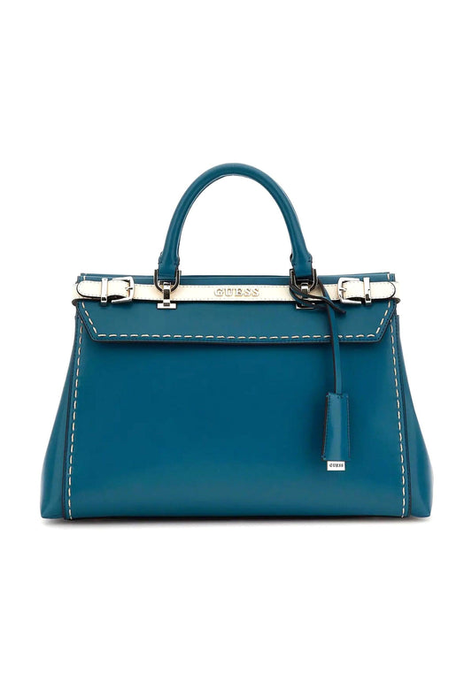 GUESS Sestri Luxury Satchel Borsa Donna Petrol Multi Blu VC898506 - Sandrini Calzature e Abbigliamento