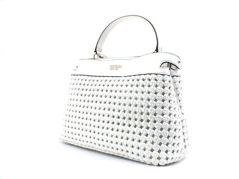 GUESS Sicilia Borsa Satcvhel Intreccio White WG849006 - Sandrini Calzature e Abbigliamento